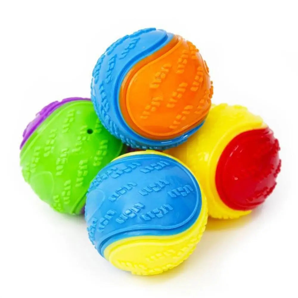 Dog Squeaky Toys Balls Strong Rubber Durable Bouncy Chew Ball Bite Resistant