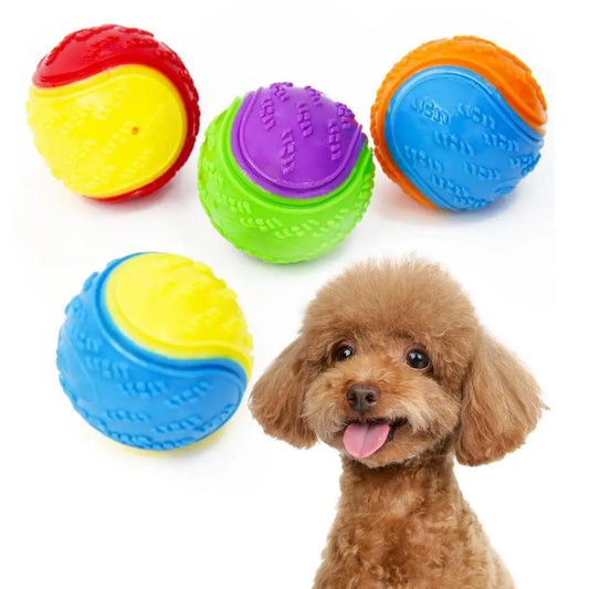 Dog Squeaky Toys Balls Strong Rubber Durable Bouncy Chew Ball Bite Resistant