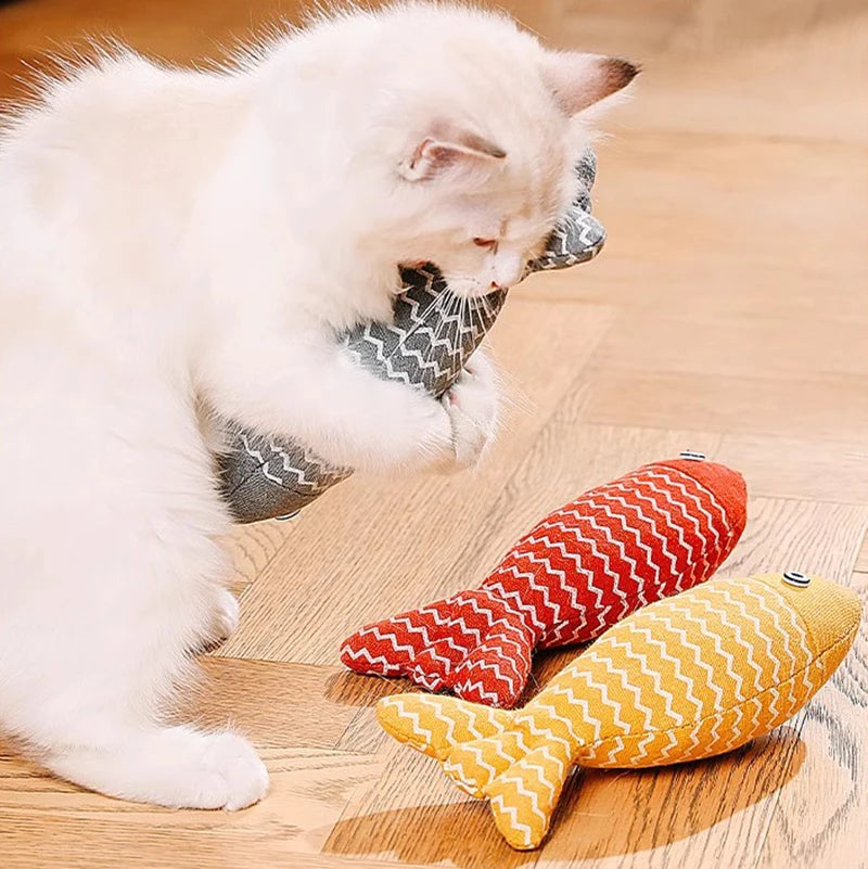 Cat Fish Toy Cat Scratcher Catnip Toy Interactive Simulation Fish