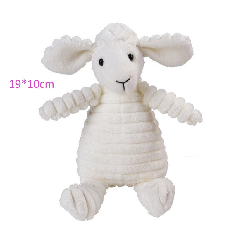 Woolly animal squeaky toys