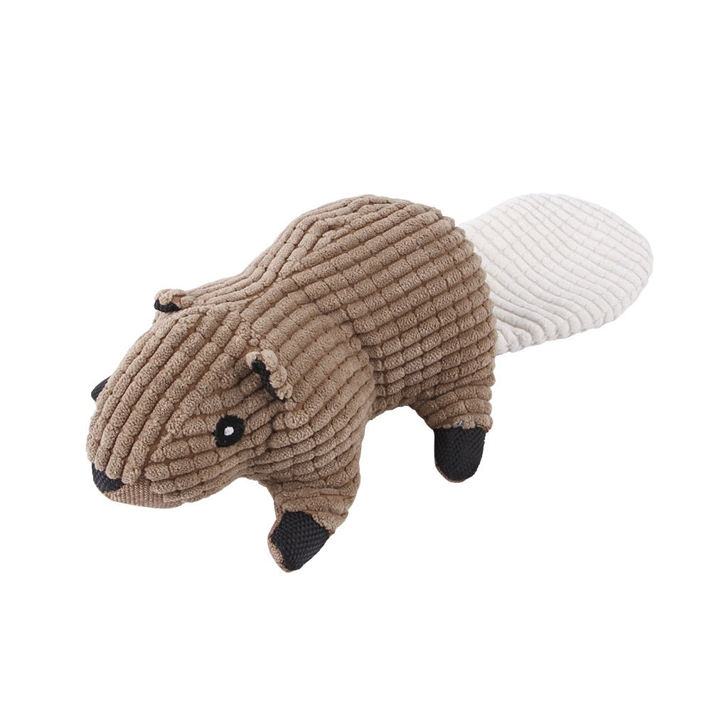 Woolly animal squeaky toys