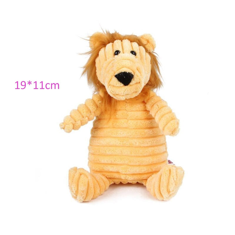 Woolly animal squeaky toys