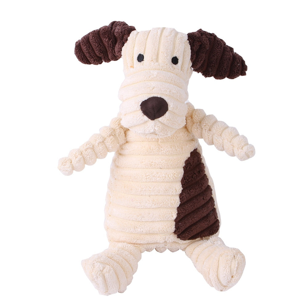 Woolly animal squeaky toys