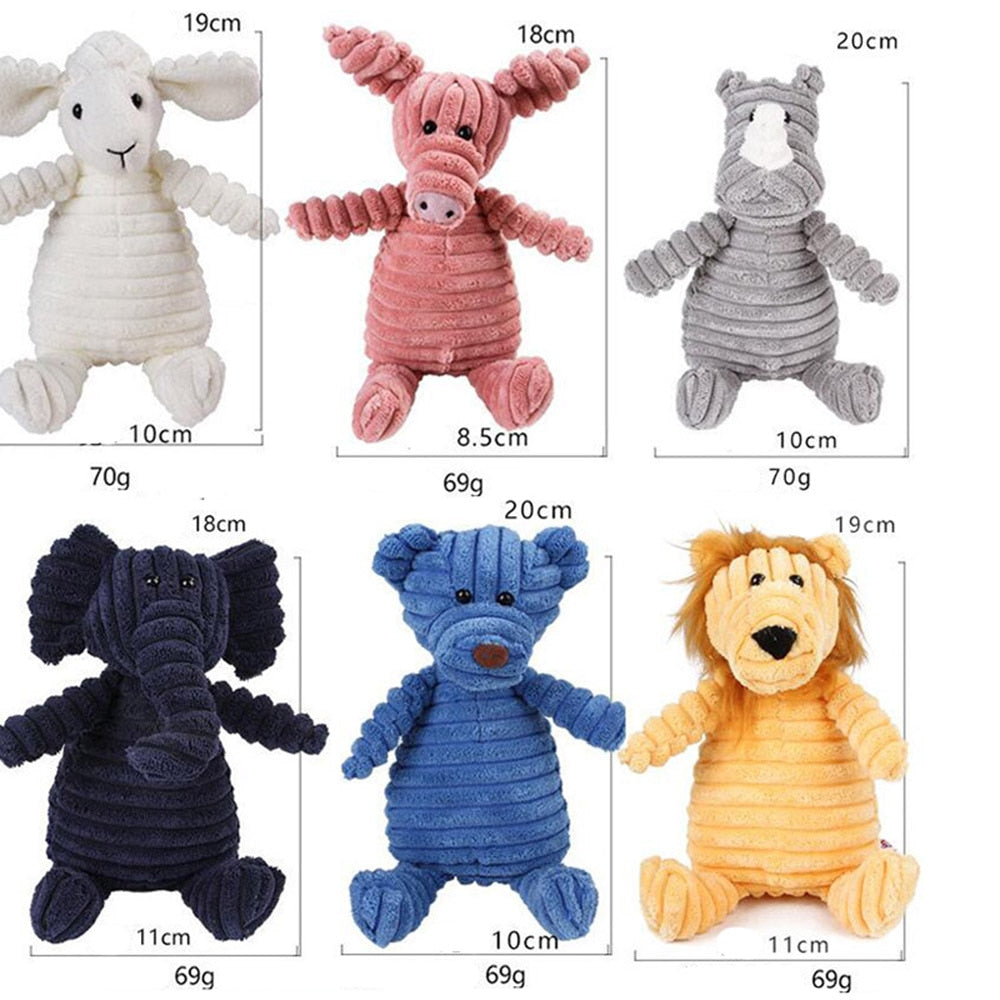 Woolly animal squeaky toys