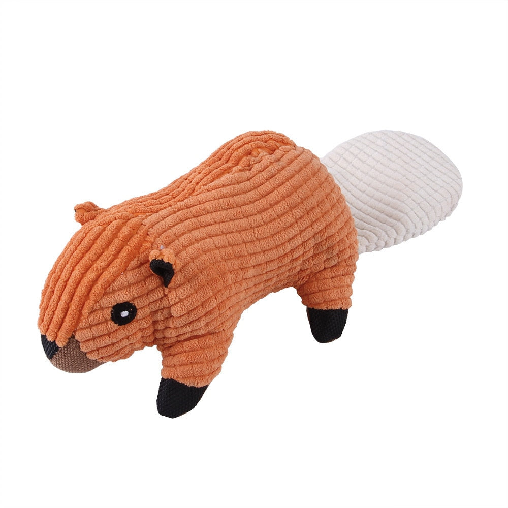 Woolly animal squeaky toys