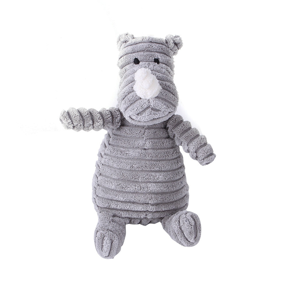 Woolly animal squeaky toys