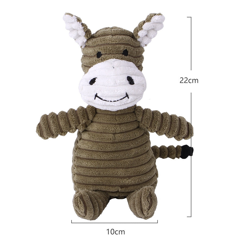 Woolly animal squeaky toys